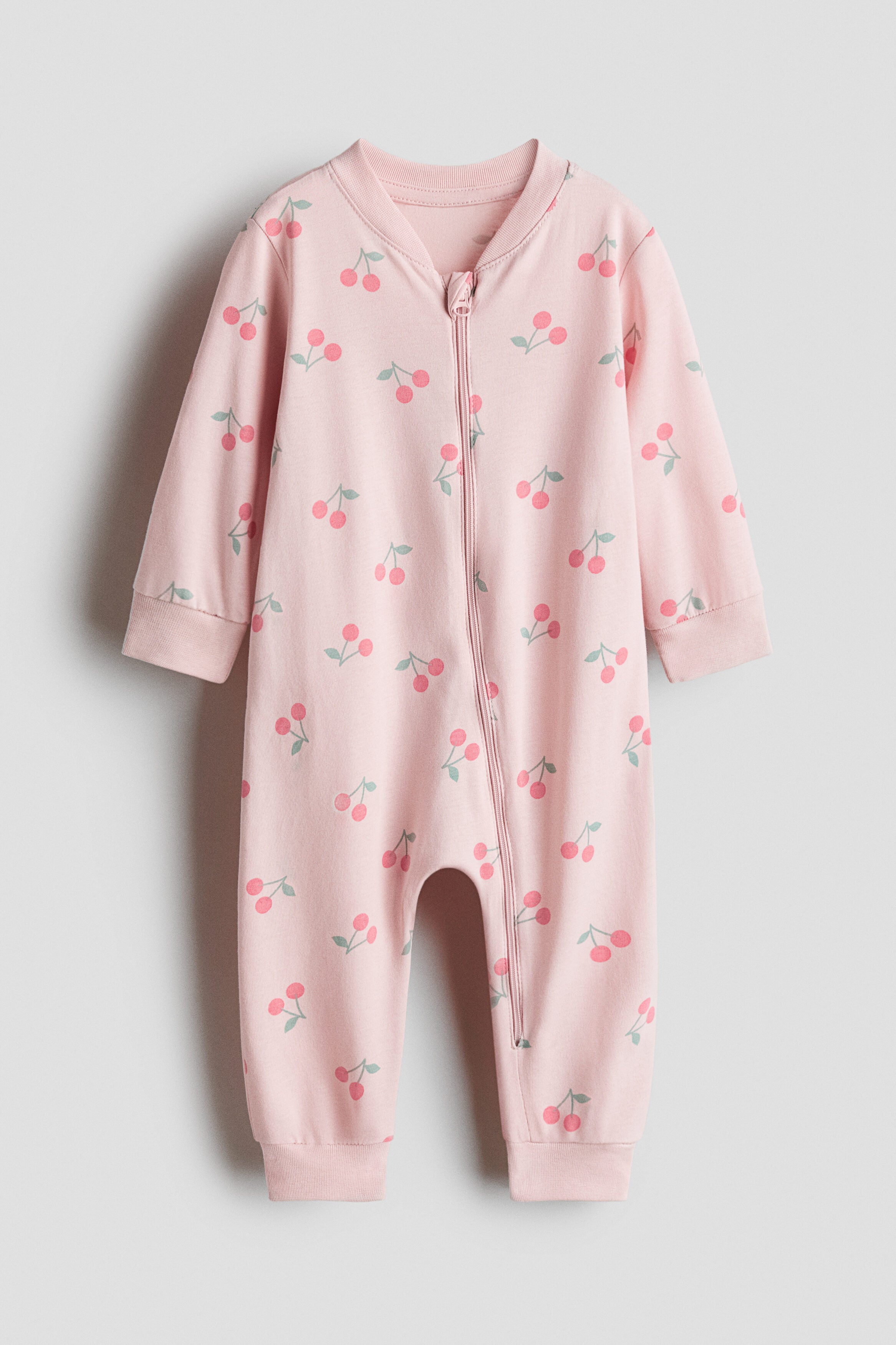 Patterned sleepsuit - Light Pink Cherries / 12-18 Months