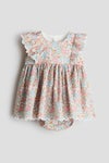 Frill-trimmed bodysuit dress
