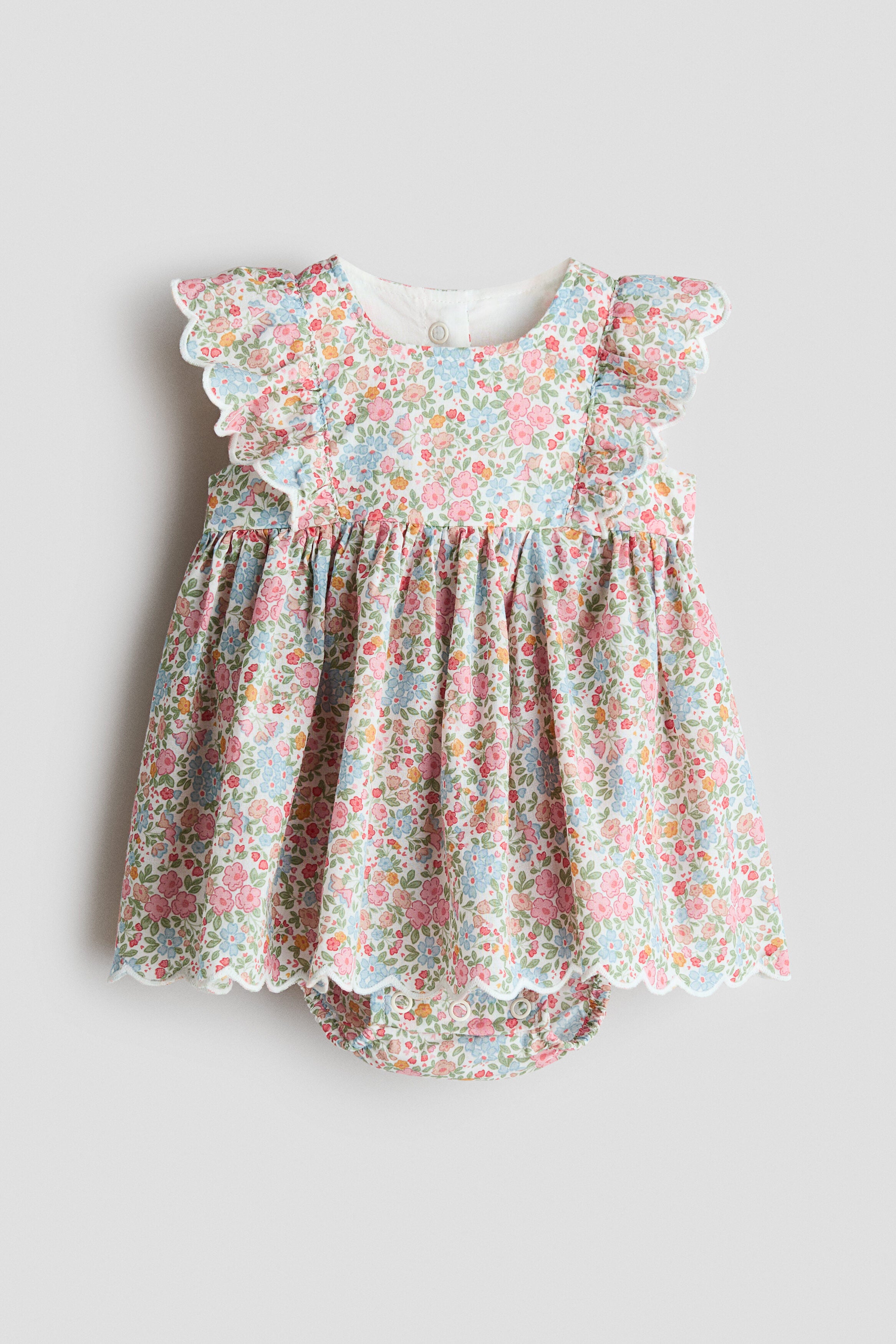Frill-trimmed bodysuit dress