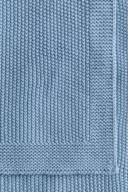 Moss-stitched cotton blanket