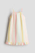 Flounced strappy dress - Cream Striped / 9-10 Years