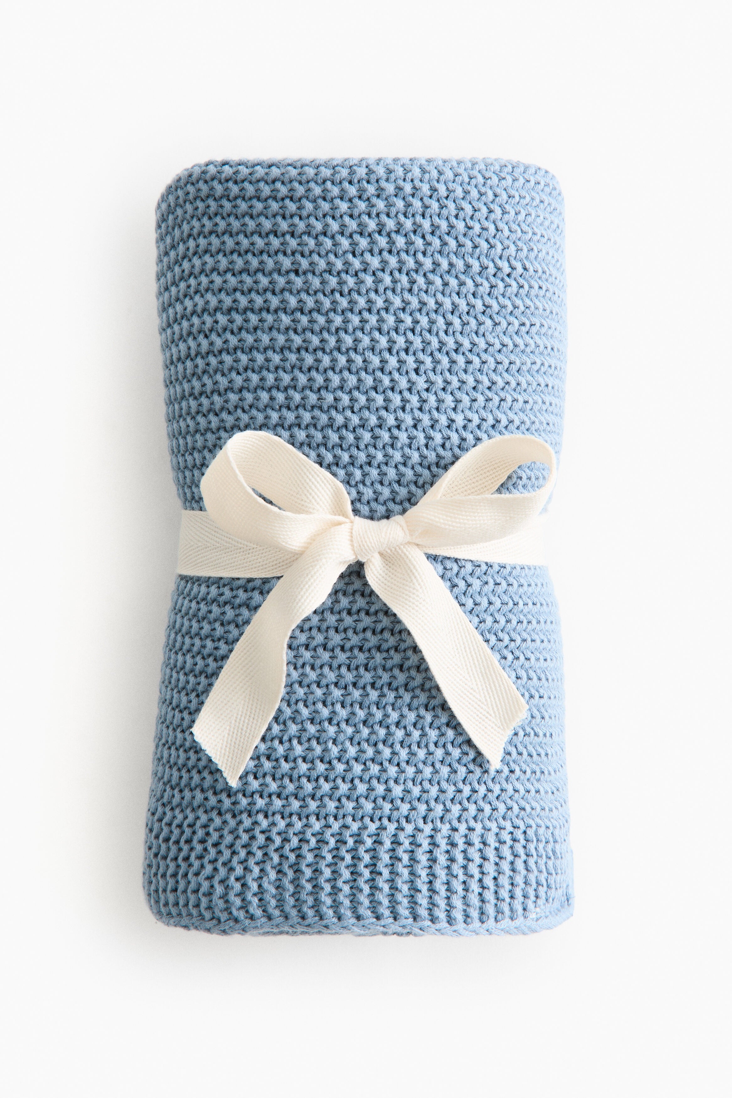Moss-stitched cotton blanket