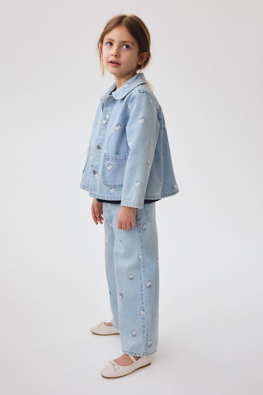 Printed Wide Leg Jeans