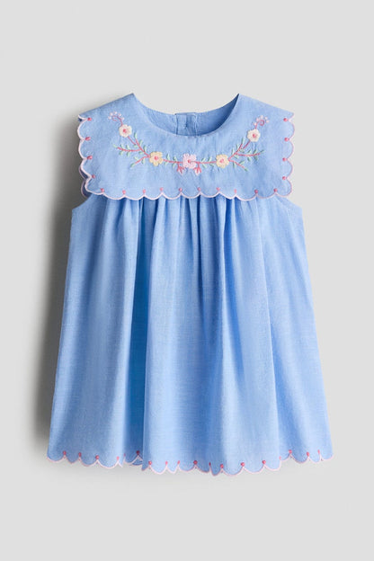 Embroidered cotton dress Image 6 of 7