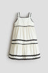 Flared seersucker dress - White / 9-10 Years