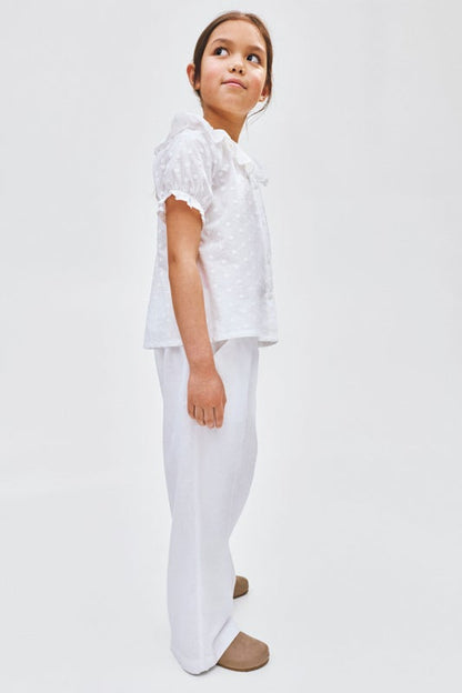 Linen-blend drawstring trousers