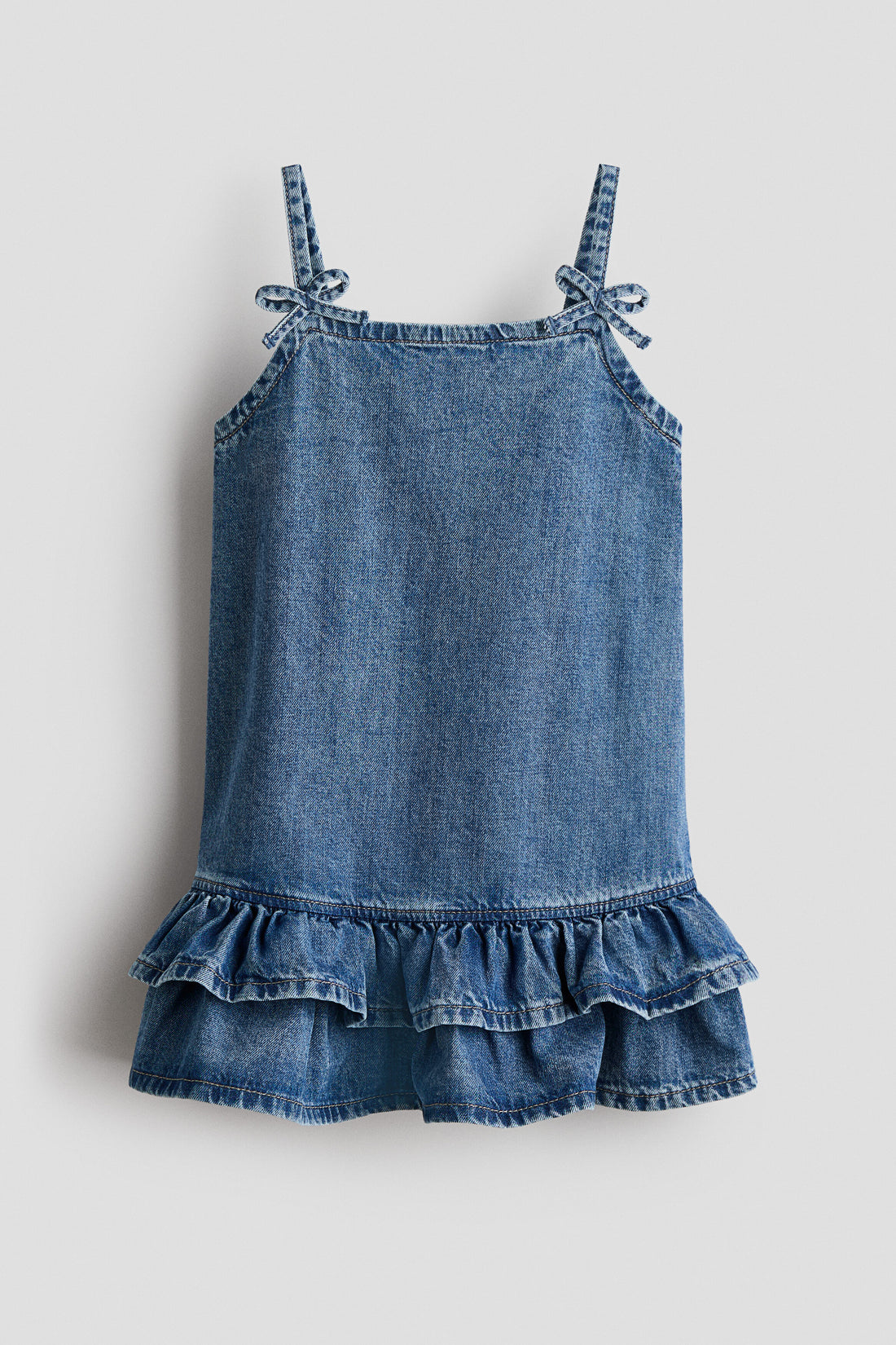 Bow-detail denim dress - Blue / 5-6 Years