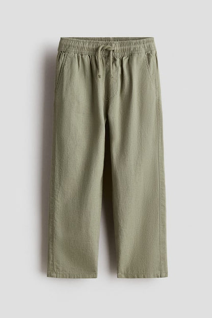 Linen-blend trousers