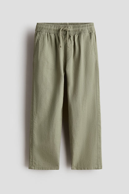 Linen-blend trousers - Green 2 / 1.5-2 Years