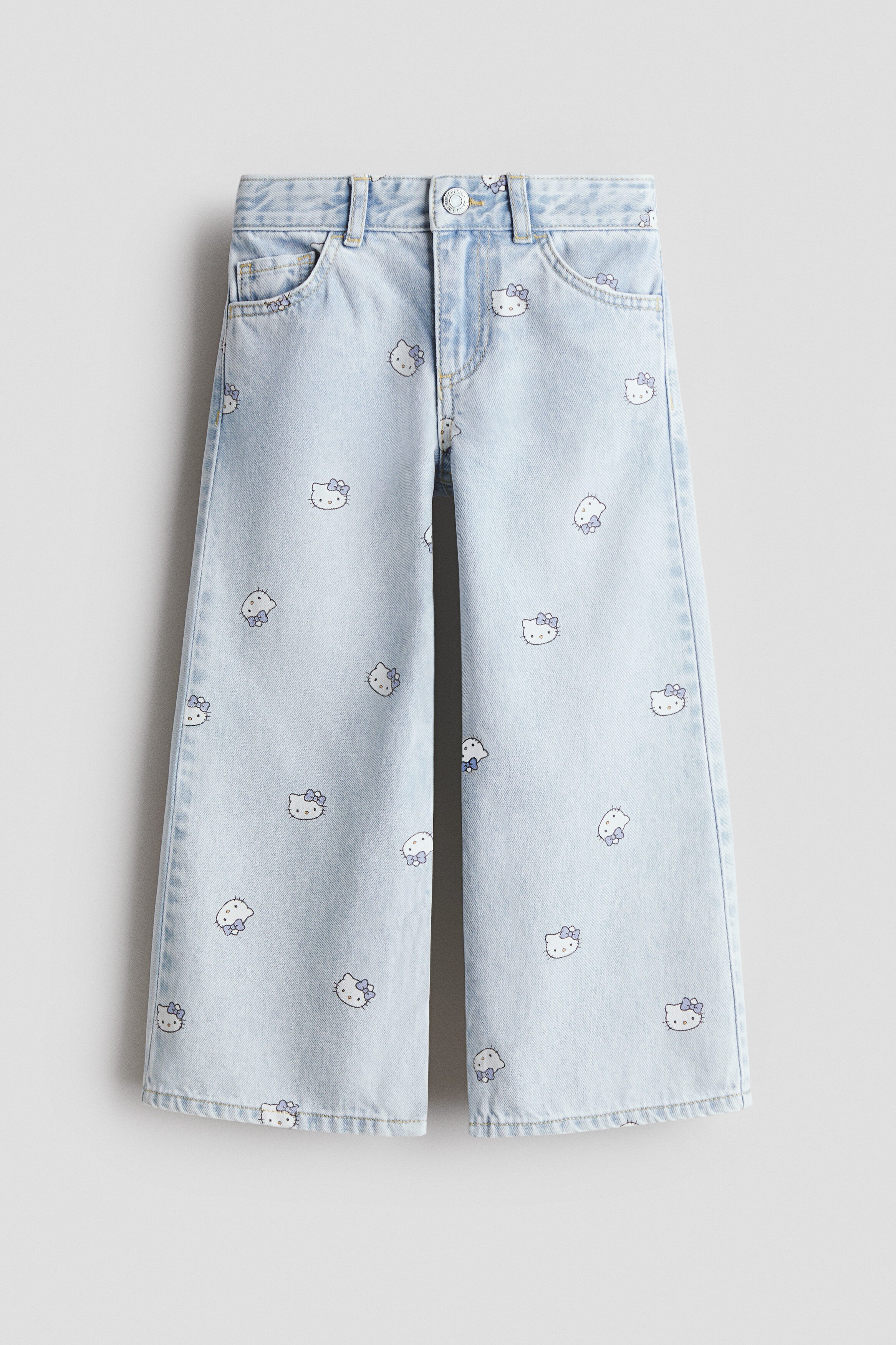 Printed Wide Leg Jeans