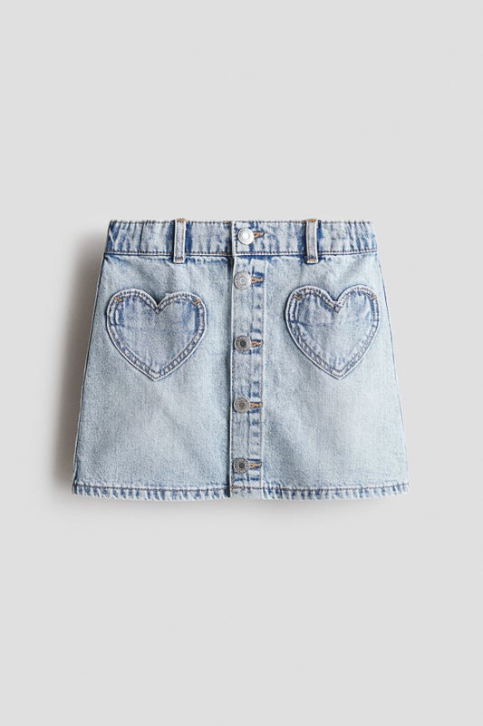 A-line denim skirt