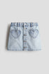 A-line denim skirt - Light Denim Blue Hearts / 2-3 Years