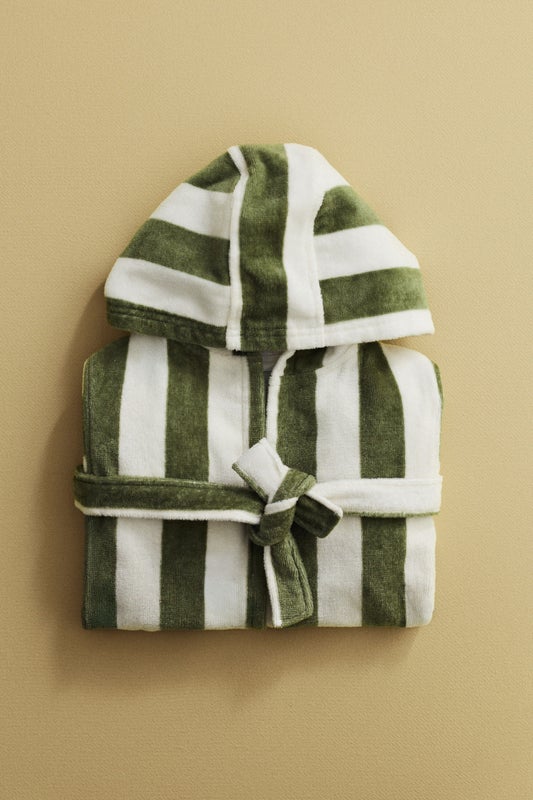 Cotton terry dressing gown