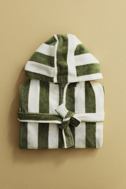Cotton terry dressing gown