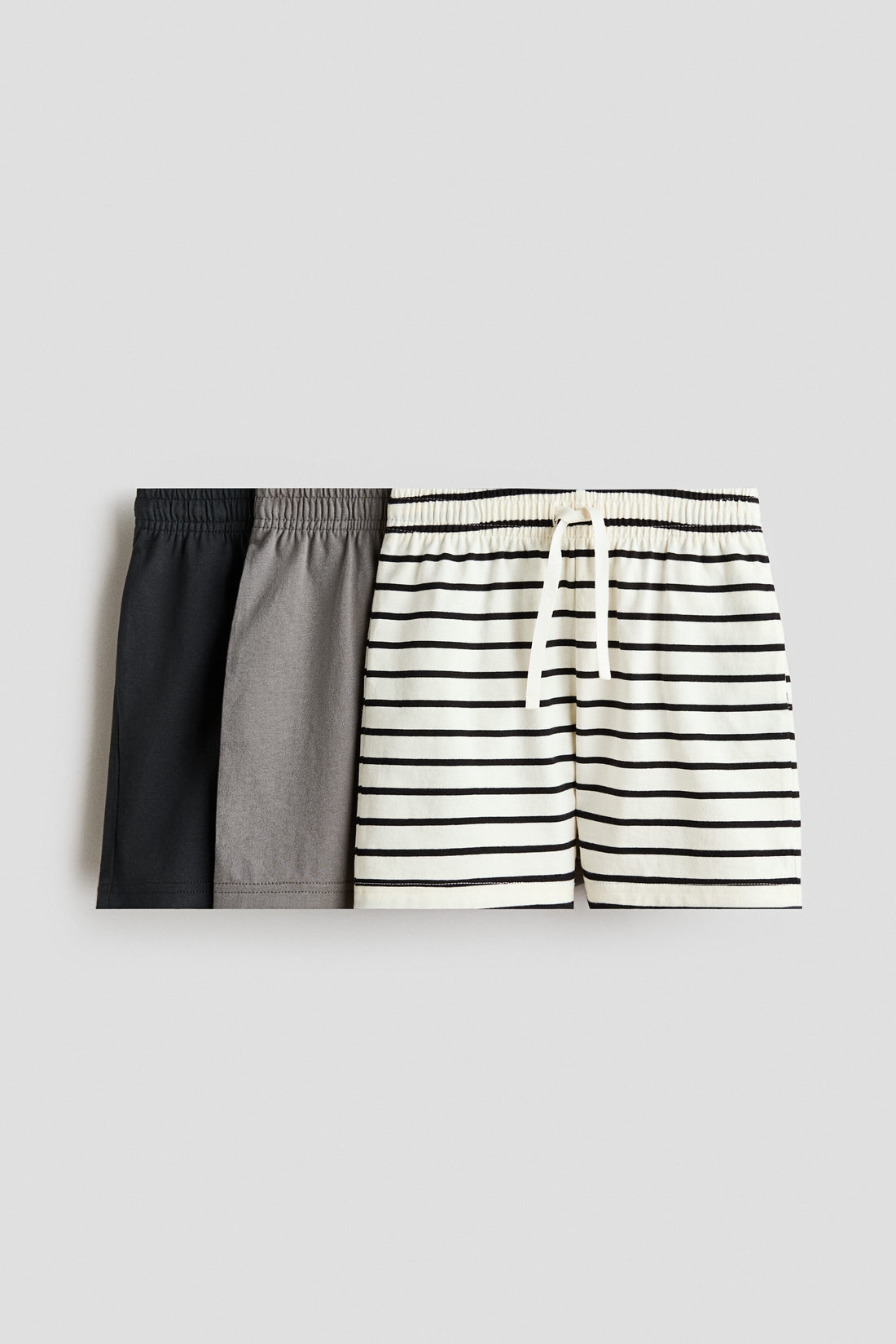 3-pack cotton jersey shorts - White Striped / 1.5-2 Years