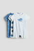 3-pack short sleepsuits