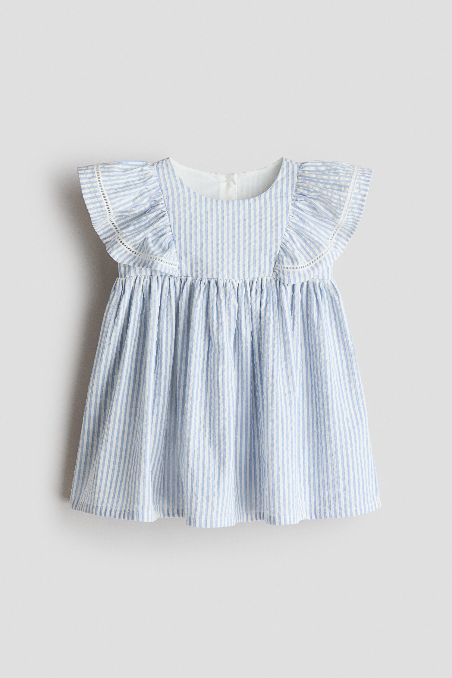 Flounce-trimmed cotton dress