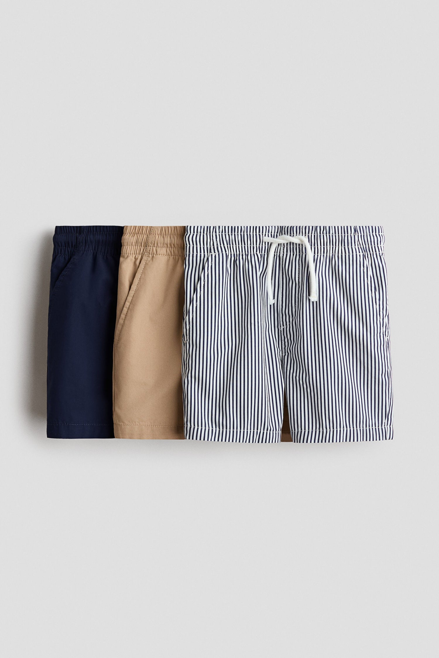 3-pack cotton shorts - Beige Striped 0 / 1.5-2 Years