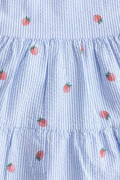 Tiered seersucker dress