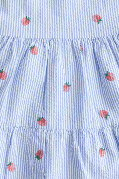 Tiered seersucker dress