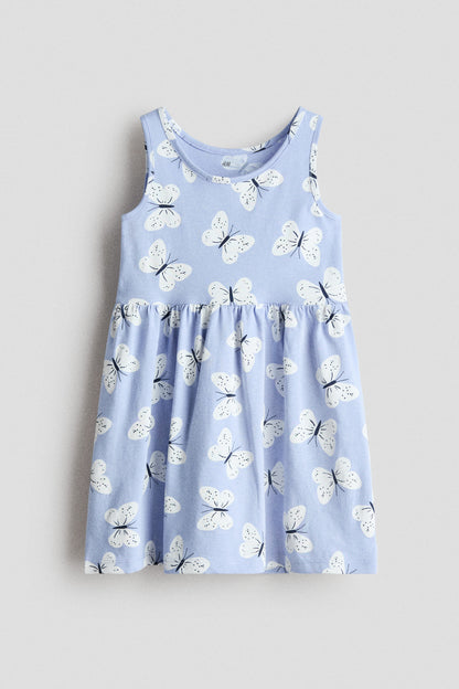 Patterned cotton dress - Light Blue Butterflies 0 / 1.5-2 Years