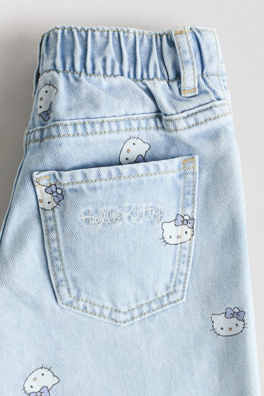 Printed Wide Leg Jeans