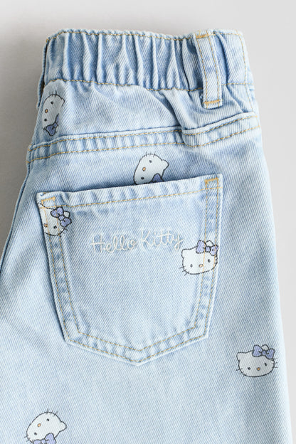 Printed Wide Leg Jeans