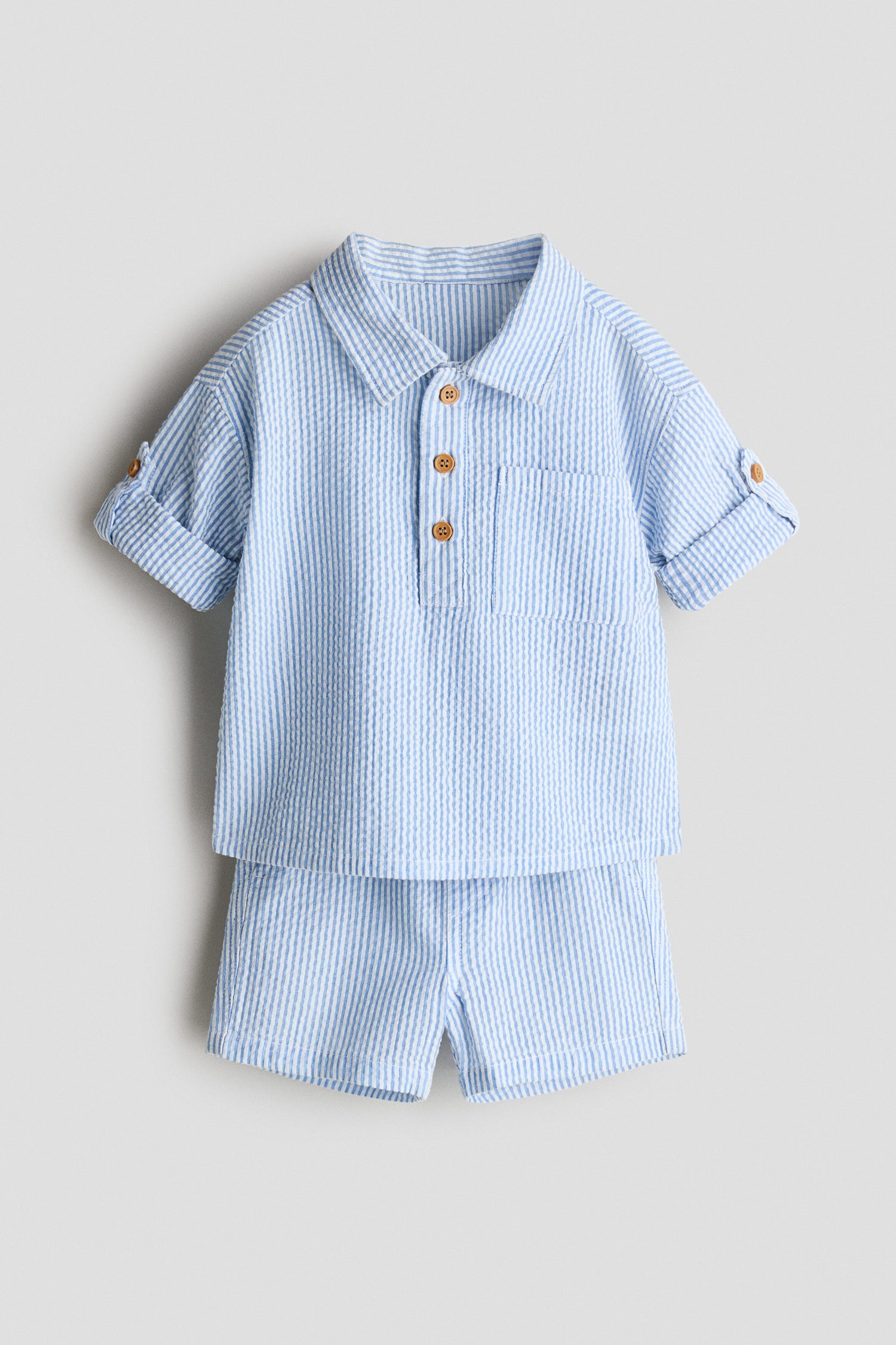 2-piece cotton seersucker set - 12M