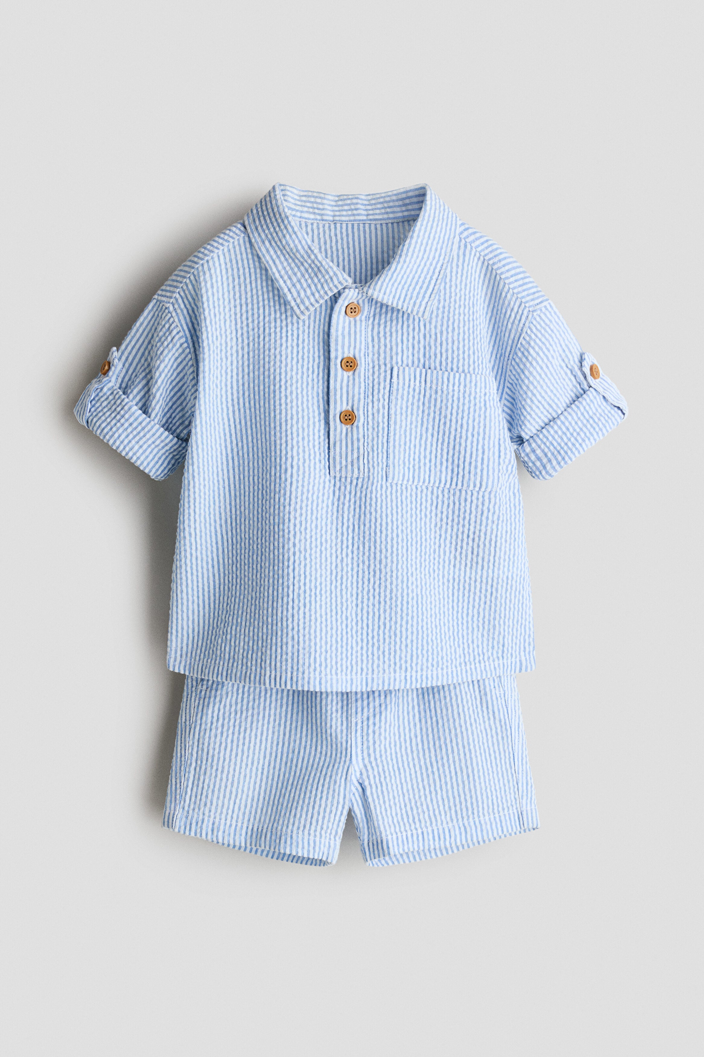 2-piece cotton seersucker set - 12M