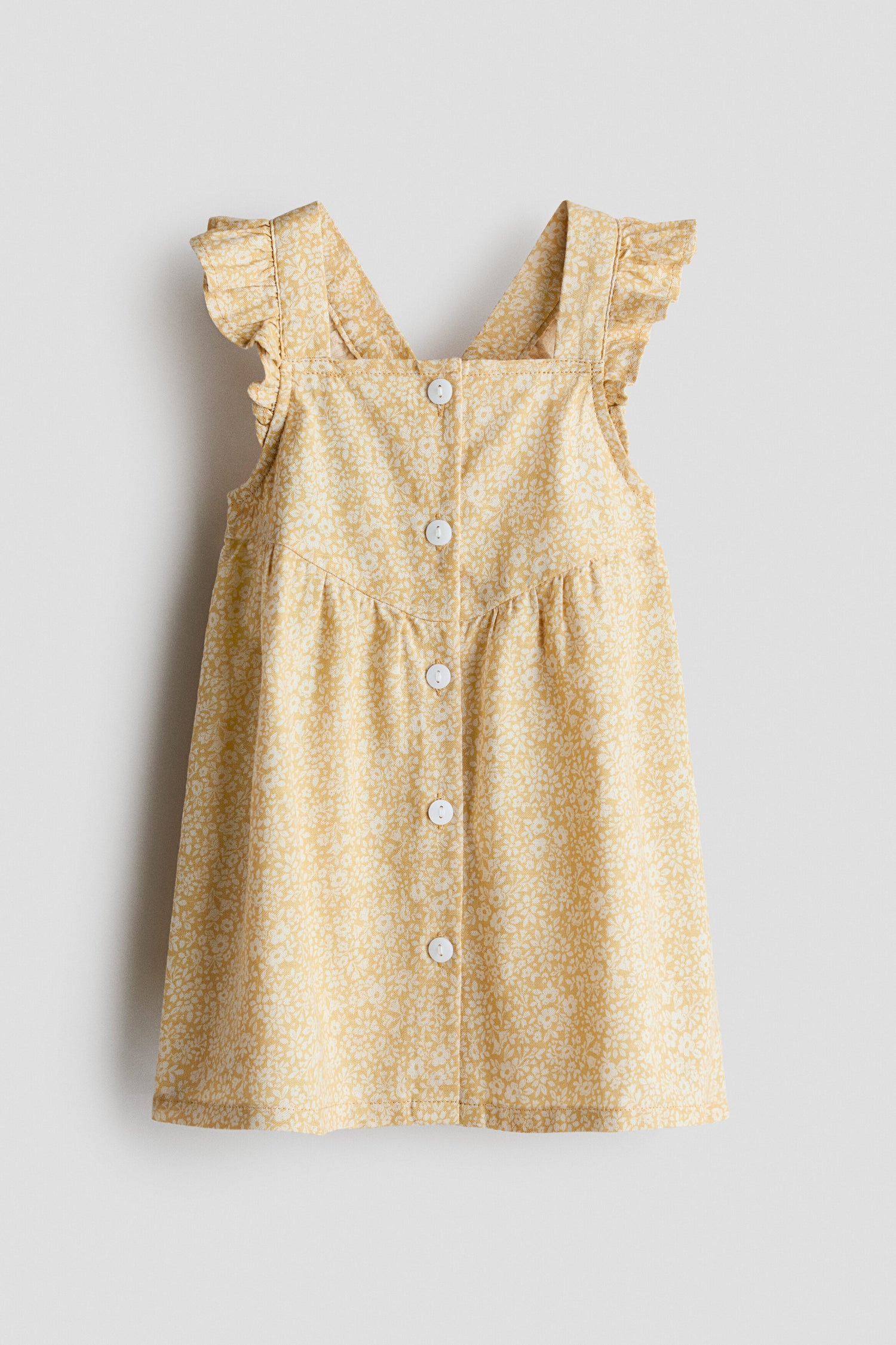 Flounce-trimmed cotton dress