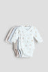 3-pack wrapover bodysuits - White Animals 0 / 4-6 Months