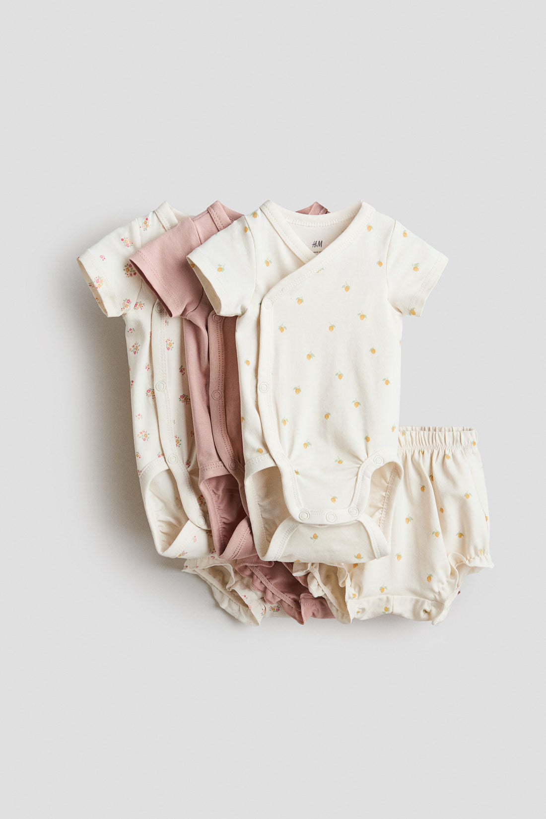 6-piece jersey set - Cream Oranges / 4-6 Months