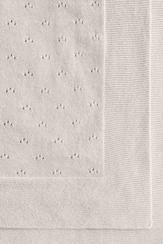 Cotton pointelle baby blanket