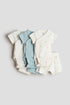 6-piece jersey set - Light Dusty Blue Sailing Boats / 1-2 Months