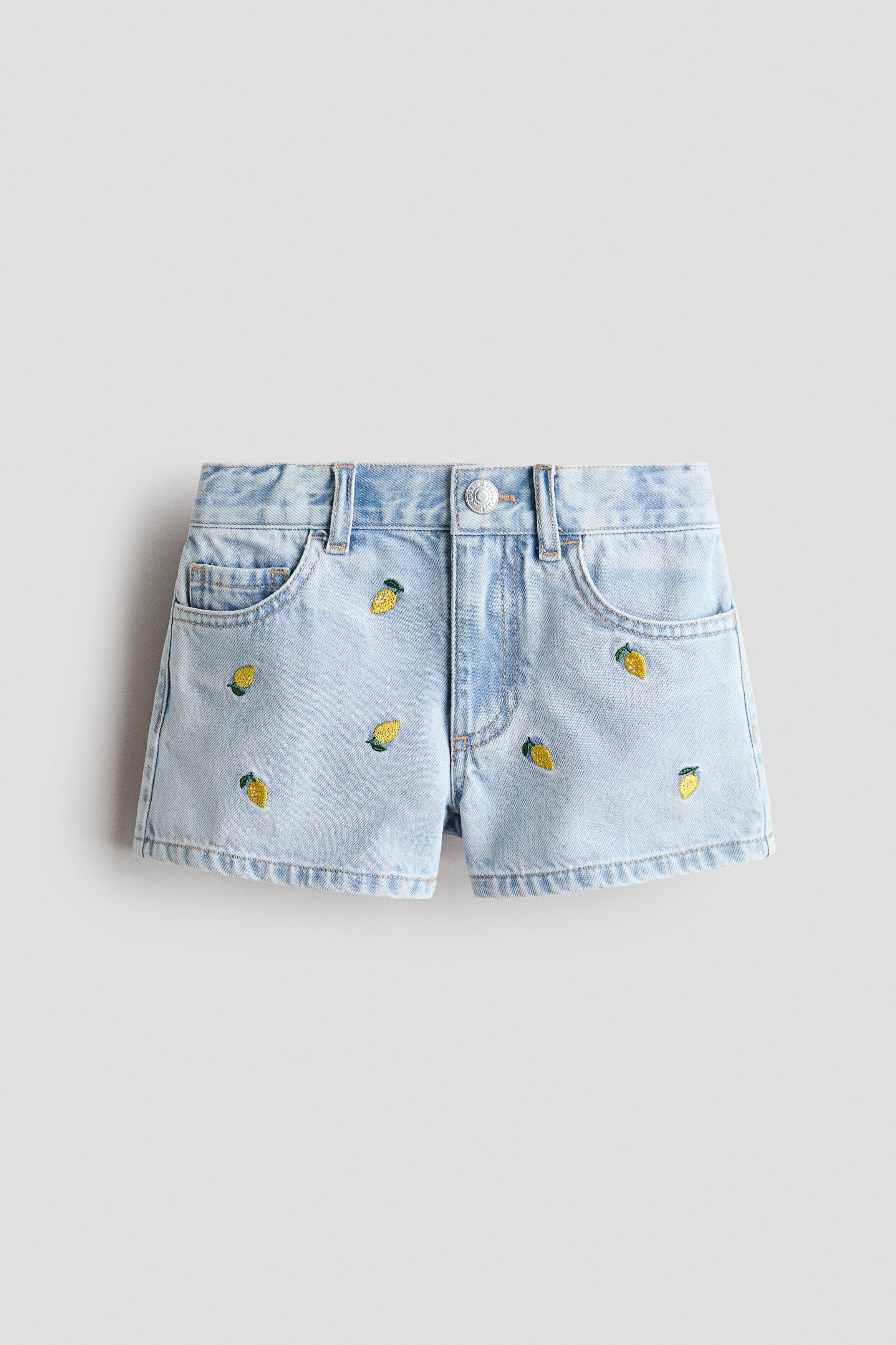 Denim shorts - Light Denim Blue Lemons / 1.5-2 Years