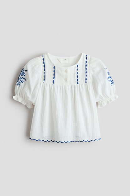 Embroidered cotton blouse