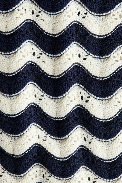 Appliquéd hole-knit dress