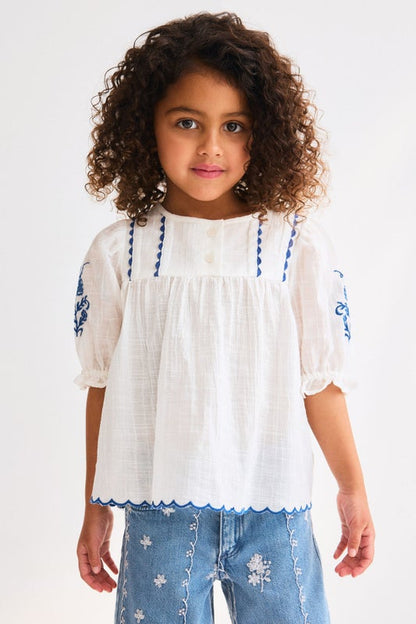 Embroidered cotton blouse