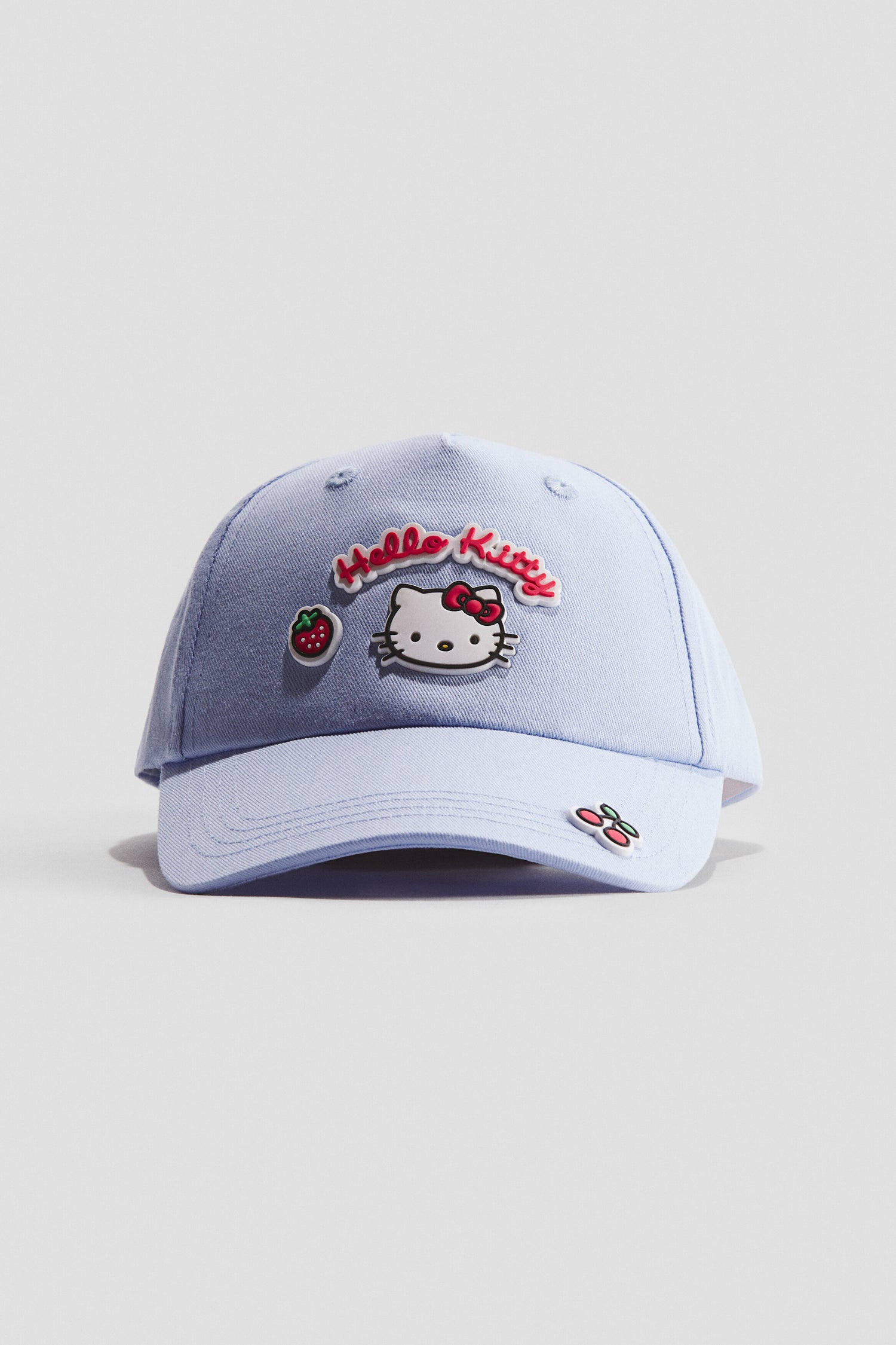 Motif-detail cotton cap - Light Blue Hello Kitty / 6-10 Years
