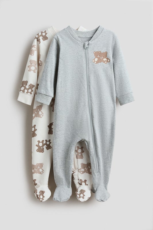 2-pack zip-up sleepsuits