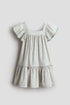 Flared cotton dress - Light Dusty Green Floral / 1.5-2 Years