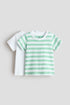 2-pack cotton T-shirts - Light Green White 0 / 12-18 Months