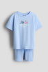 2-piece printed cotton set - Light Blue Lilo Stitch / 6-7 Years