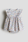Frill-trimmed bodysuit dress