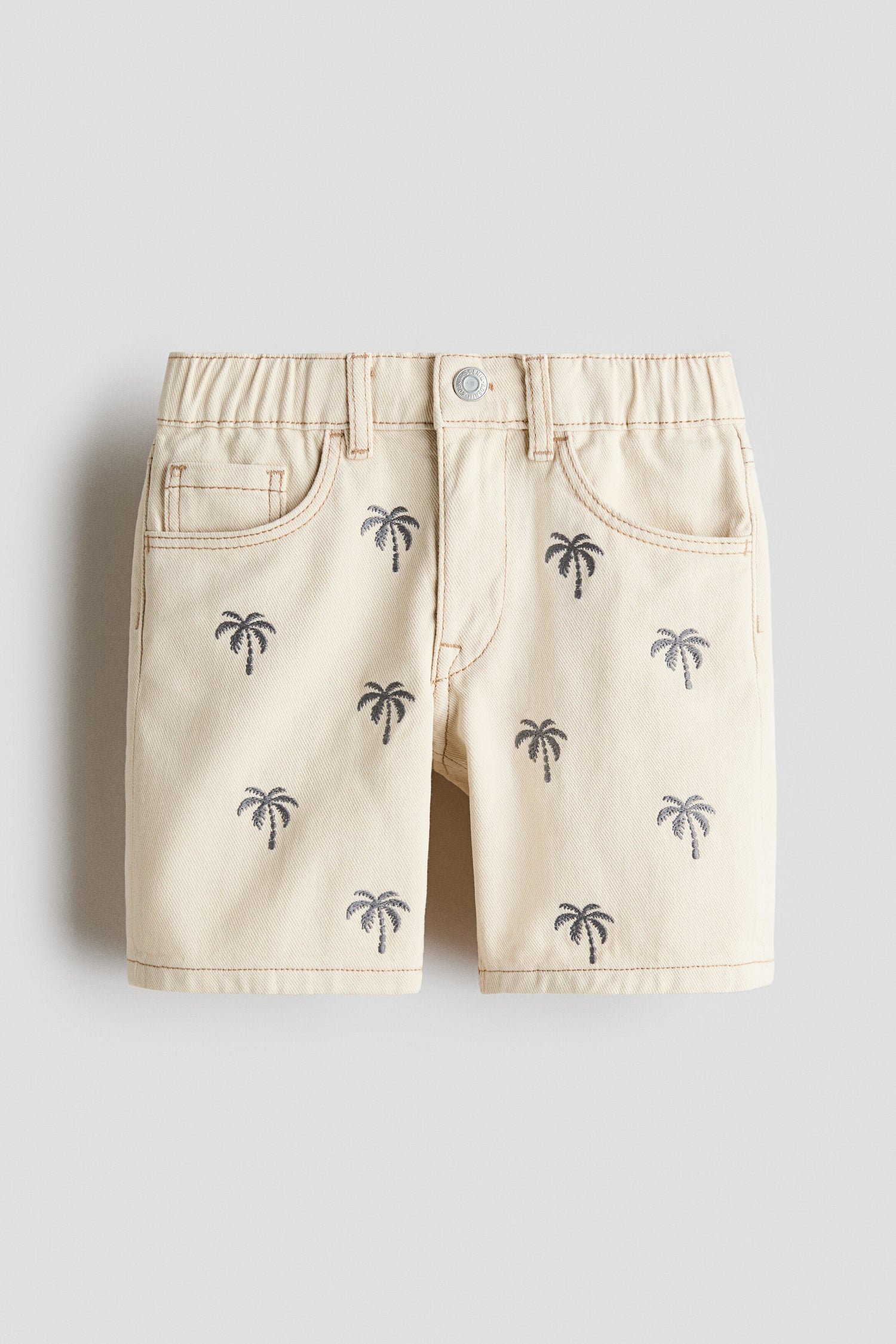 Embroidered twill shorts