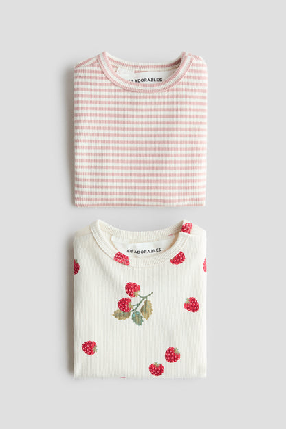 2-pack ribbed cotton tops