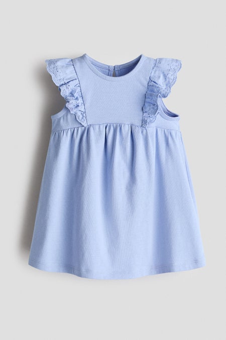 Frill-trimmed cotton dress