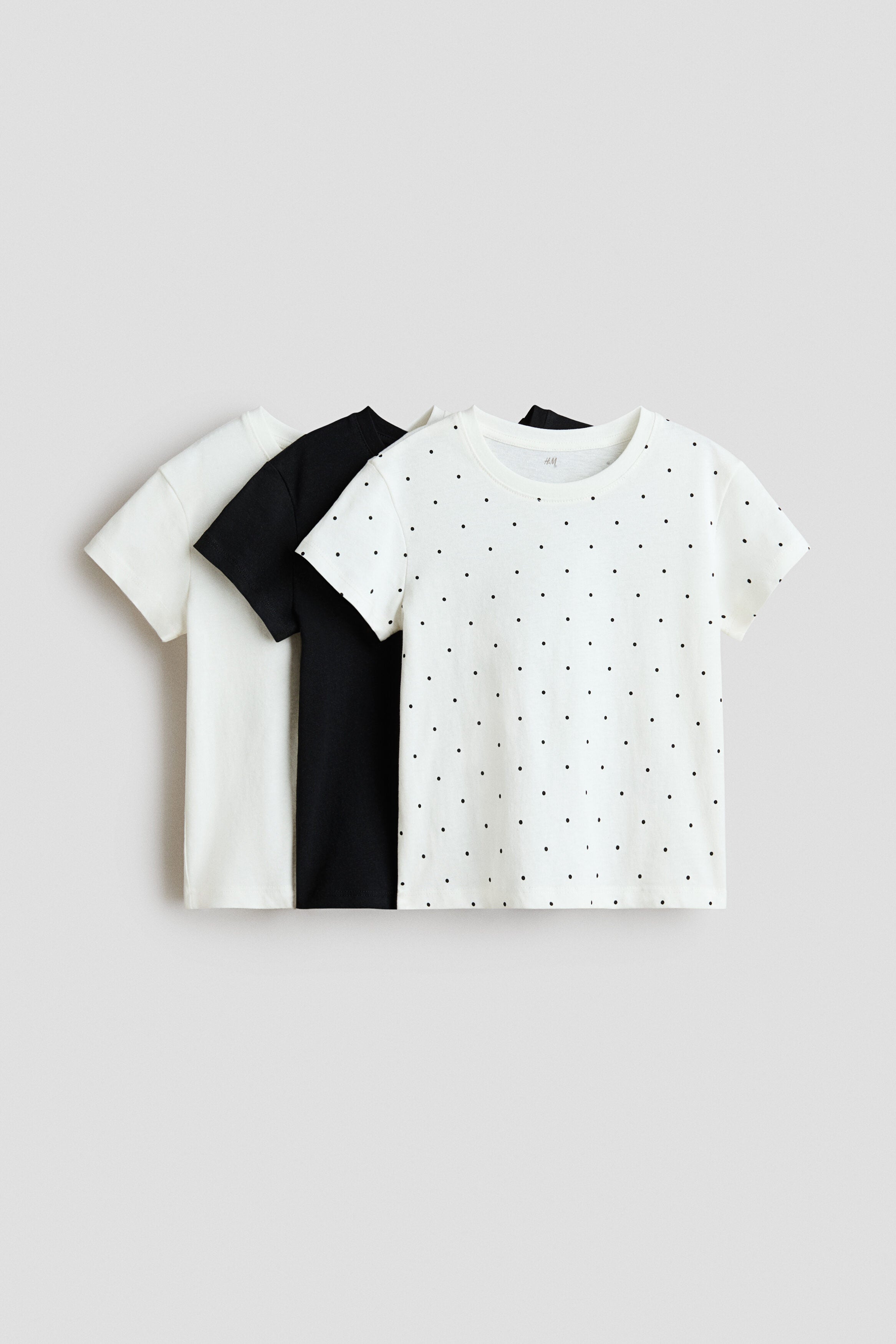 3-pack T-shirts - White Polka Dot / 1.5-2 Years