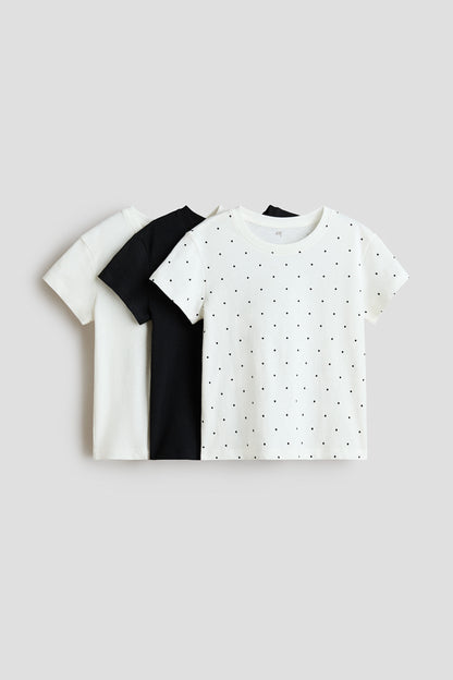 3-pack T-shirts - White Polka Dot / 1.5-2 Years