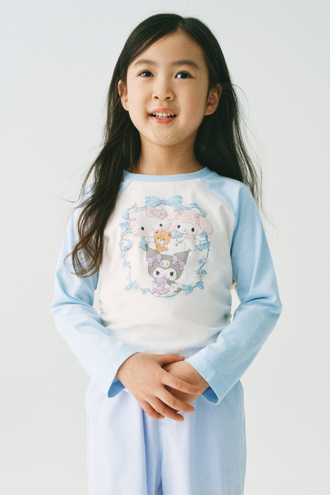 Long-sleeved printed top - Light Blue Hello Kitty / 1.5-2 Years